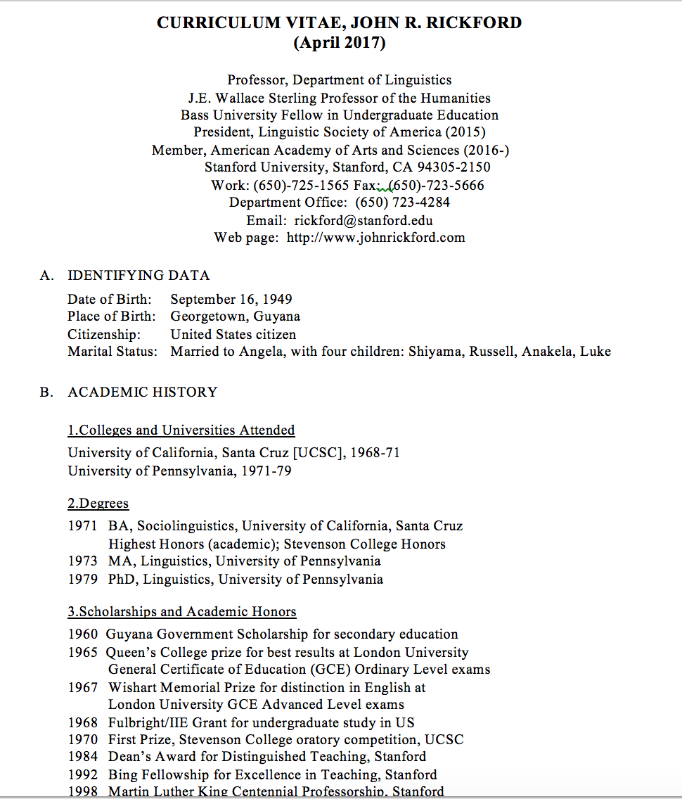 john rickfords web site cv how to fax a cv